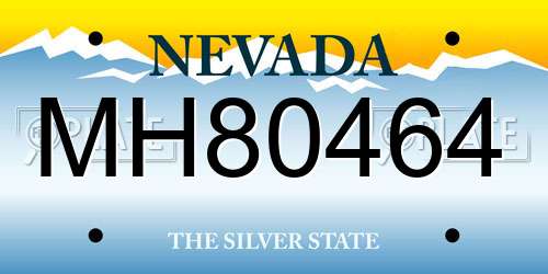 MH80464 Nevada License Plate