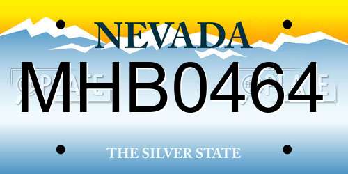 MHB0464 Nevada License Plate