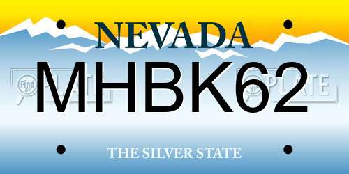 MHBK62 Nevada License Plate