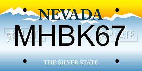MHBK67 Nevada License Plate