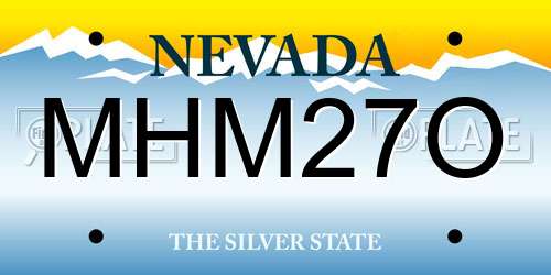 MHM27O Nevada License Plate