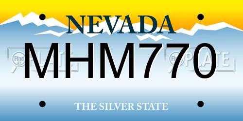 MHM770 Nevada License Plate