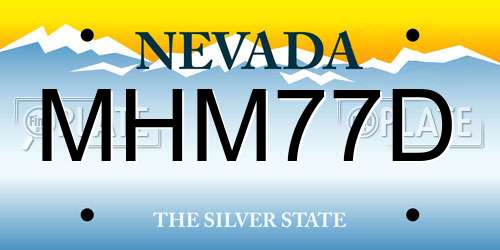 MHM77D Nevada License Plate