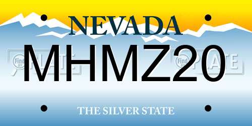 MHMZ20 Nevada License Plate