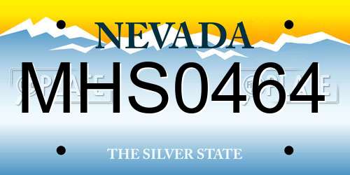 MHS0464 Nevada License Plate