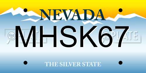 MHSK67 Nevada License Plate