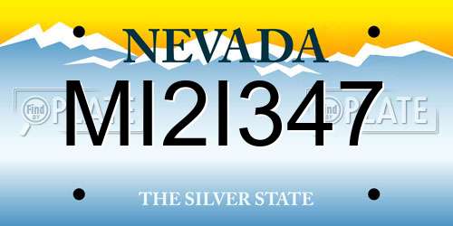 MI2I347 Nevada License Plate
