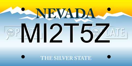 MI2T5Z Nevada License Plate