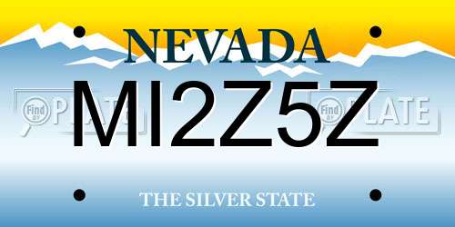 MI2Z5Z Nevada License Plate