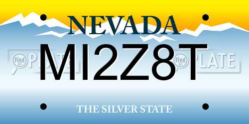 MI2Z8T Nevada License Plate