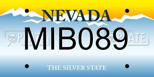 MIB089 Nevada License Plate
