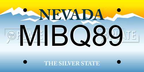 MIBQ89 Nevada License Plate
