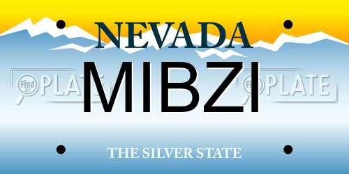 MIBZI Nevada License Plate