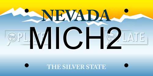 MICH2 Nevada License Plate