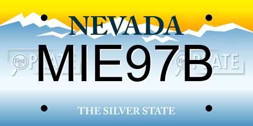 MIE97B Nevada License Plate