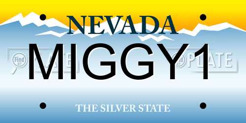 MIGGY1 Nevada License Plate