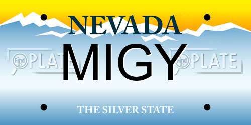 MIGY Nevada License Plate
