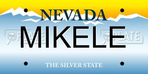 MIKELE Nevada License Plate