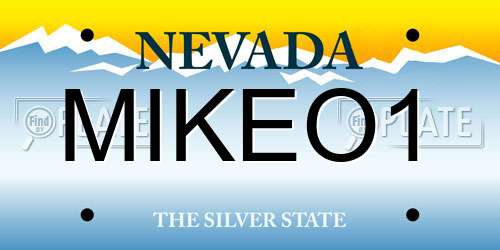 MIKEO1 Nevada License Plate