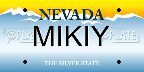 MIKIY Nevada License Plate