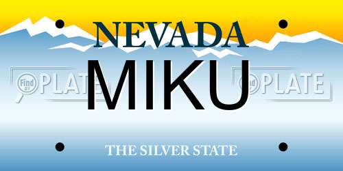 MIKU Nevada License Plate