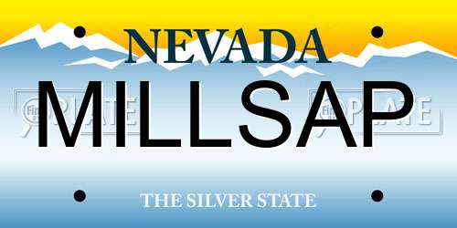 MILLSAP Nevada License Plate