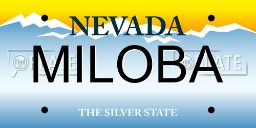 MILOBA Nevada License Plate