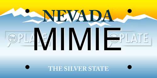 MIMIE Nevada License Plate