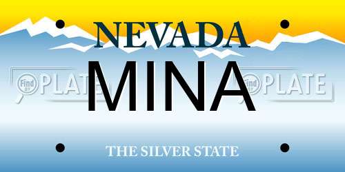 MINA Nevada License Plate