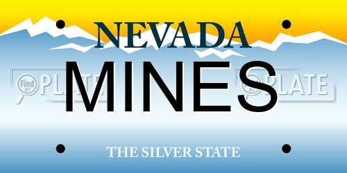 MINES Nevada License Plate