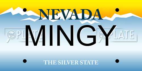 MINGY Nevada License Plate