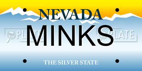 MINKS Nevada License Plate
