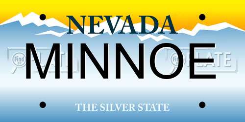 MINNOE Nevada License Plate
