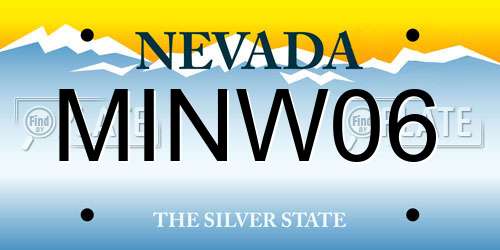 MINW06 Nevada License Plate