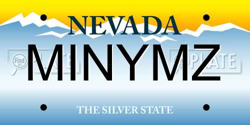 MINYMZ Nevada License Plate