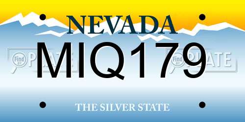 MIQ179 Nevada License Plate
