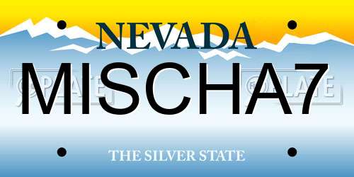 MISCHA7 Nevada License Plate