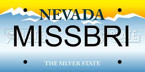 MISSBRI Nevada License Plate