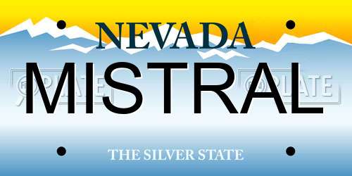 MISTRAL Nevada License Plate