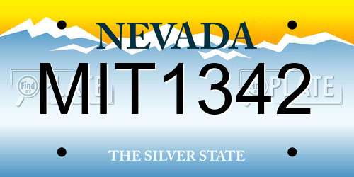 MIT1342 Nevada License Plate