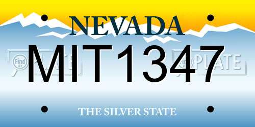 MIT1347 Nevada License Plate