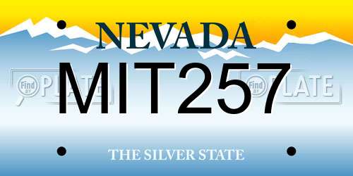 MIT257 Nevada License Plate