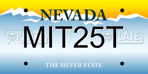MIT25T Nevada License Plate