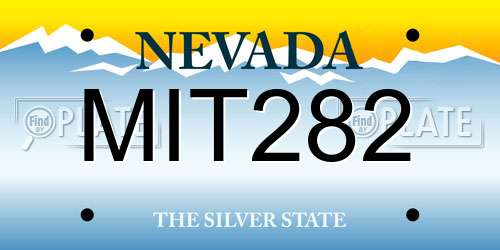 MIT282 Nevada License Plate