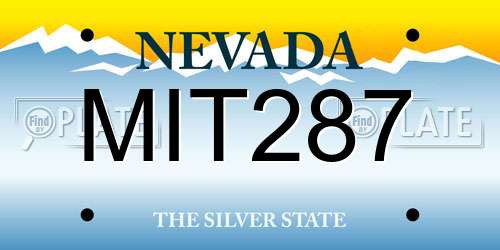 MIT287 Nevada License Plate