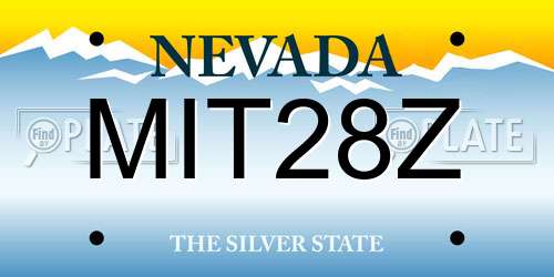 MIT28Z Nevada License Plate