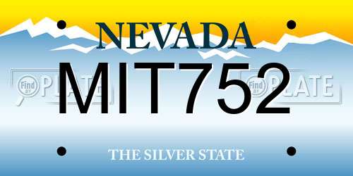 MIT752 Nevada License Plate