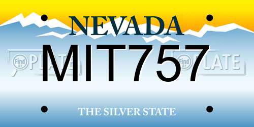 MIT757 Nevada License Plate