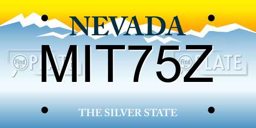 MIT75Z Nevada License Plate