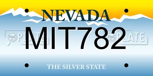 MIT782 Nevada License Plate